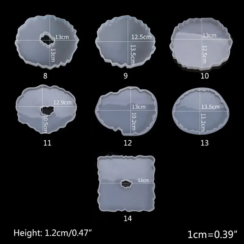

Silicone Crystal Epoxy Resin Mold Irregular Wave Coaster Mat Casting DIY Mould