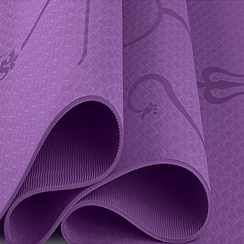 183*61 * см ТПЭ Коврик для йоги с позиционной линией коврик фитнеса коврики