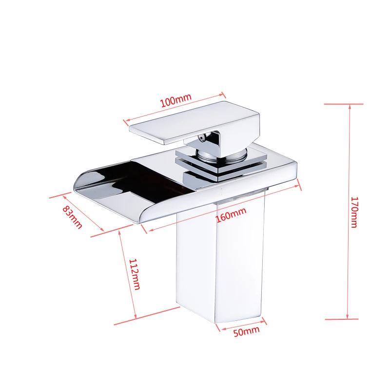 

Bathroom Waterfall Led Faucet. LED light Waterfall Brass Basin Faucet. Bathroom Mixer Tap Deck Mounted basin sink Mixer Tap.
