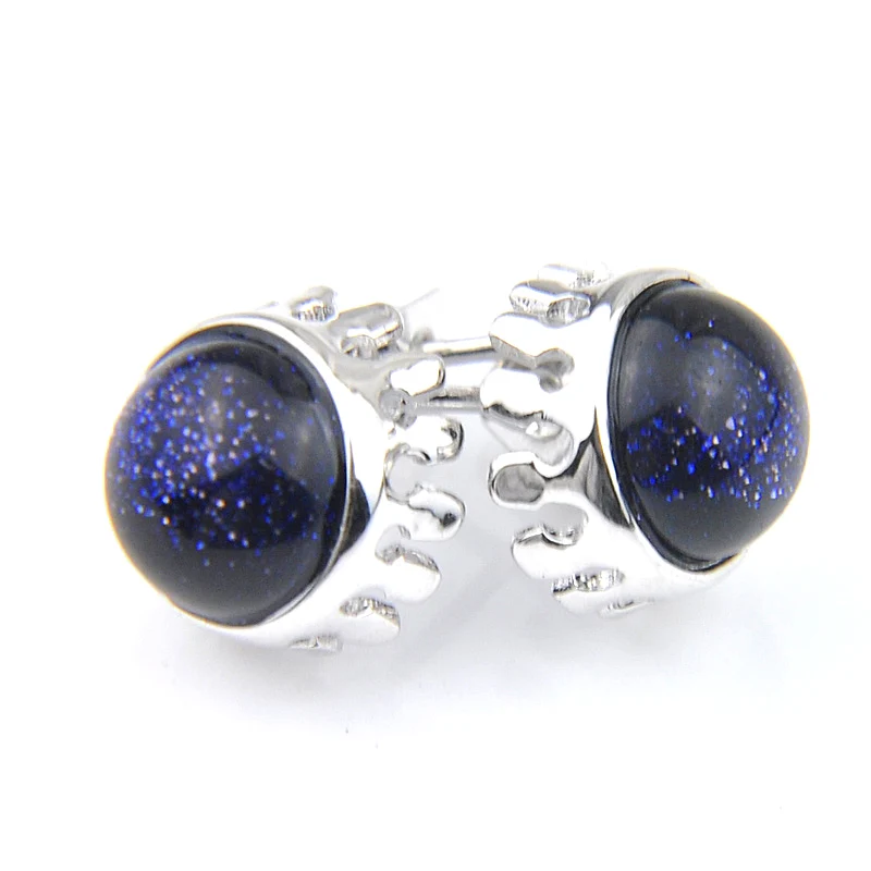 Новинка круглые женские серьги Luckyshine в стиле ретро оникс лунный камень новые