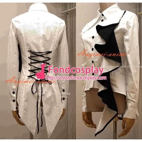 

Gothic Lolita Jacket Punk Fashion Shirt White Swallow-tailed Coat Cosplay Costume Tailor-made[CK1304]