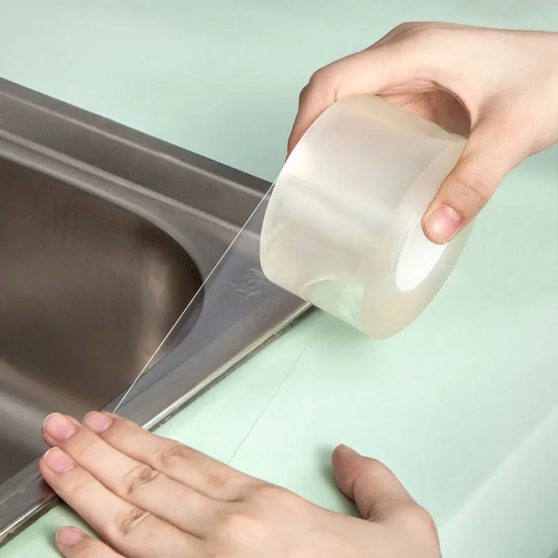 

Self-adhesive Mildew Strong Transparent Tape Waterproof Adhesive Repair Tape Bathroom Kitchen Sink Toilet Wall Sealing Tape