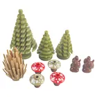 Аксессуары MOC, растения, трава, дерево, грибы, ферма, белка, сделай сам, строительные блоки, игрушки для детей, детская игрушка, подарок, совместим с образованием