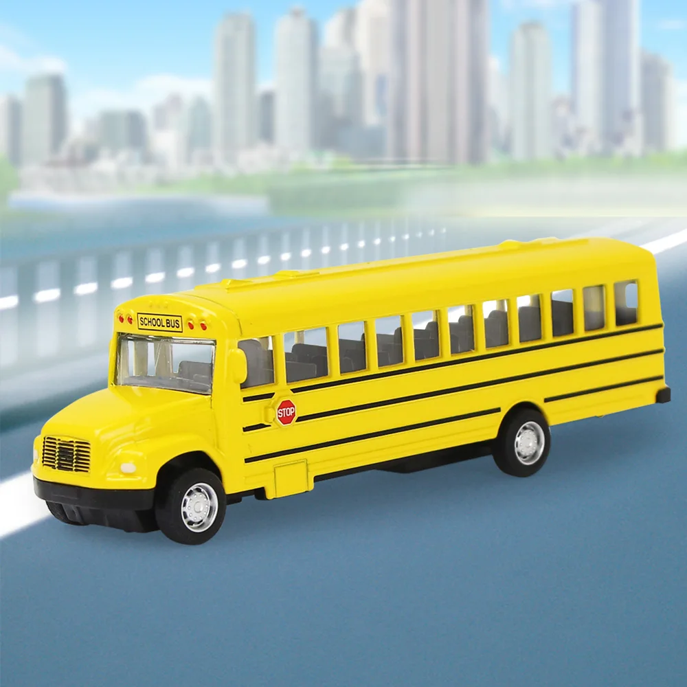 

Mini Simulated Alloy School Bus Toy Pull Back Function Car Diecast Vehicle Metal Automobile Children Educational Toys Xmas Gift