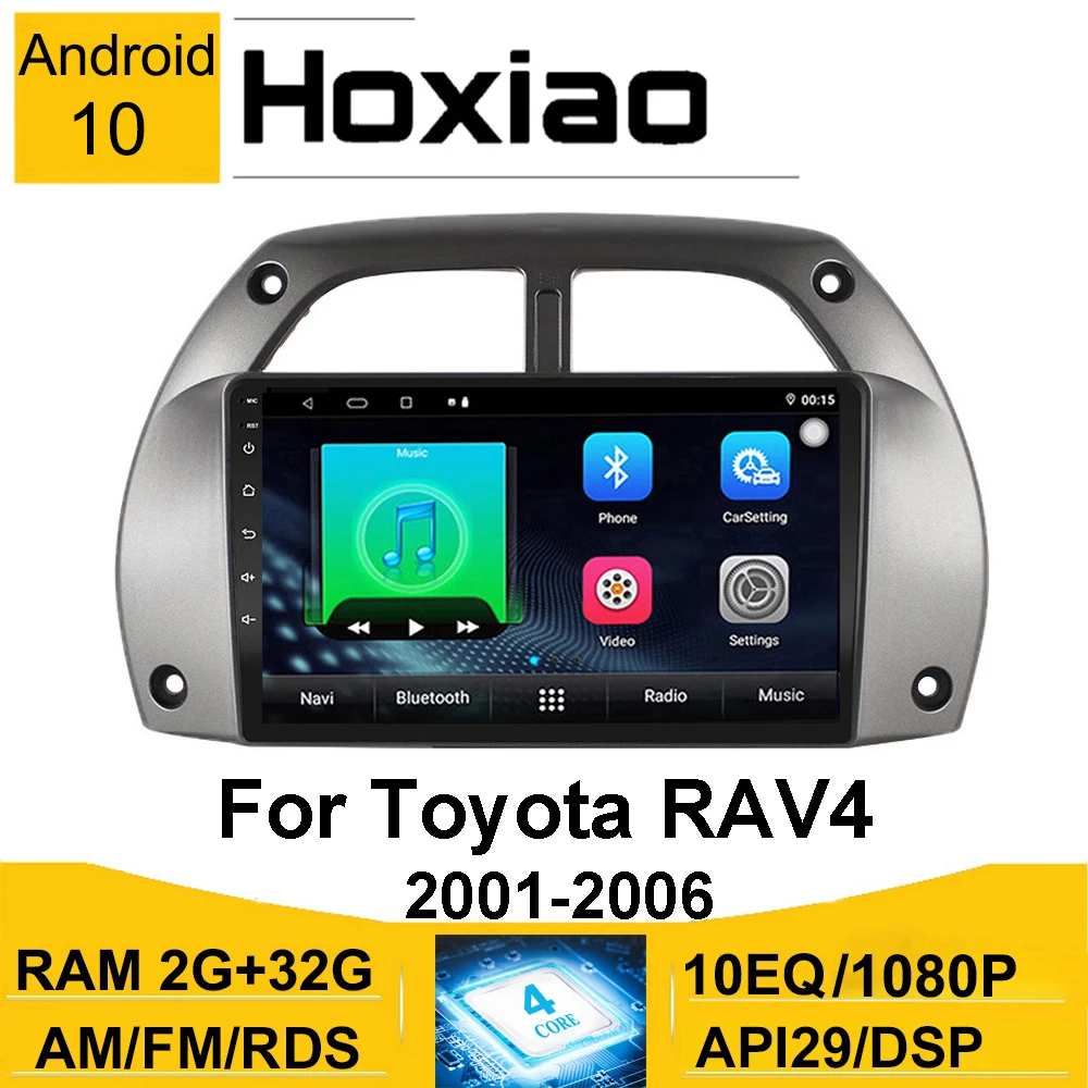 Автомобильный мультимедийный радиоплеер для Toyota Rav4 2001 2006 2005 RAV 4 Android 8 1 10 2G GPS