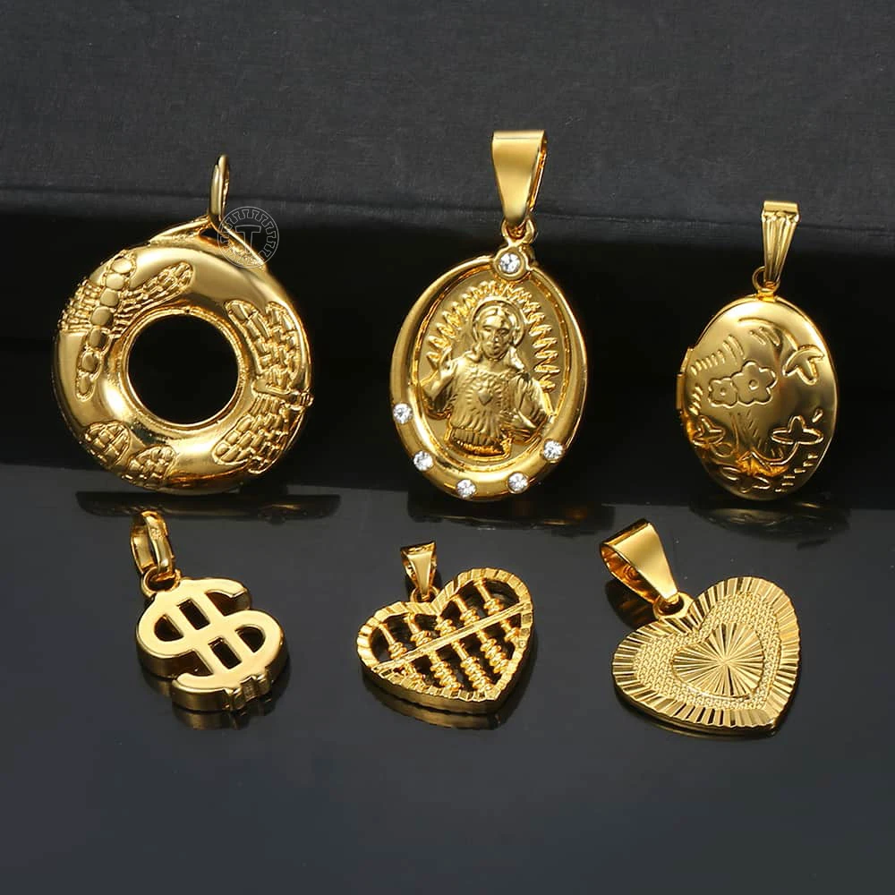 Золотая подвеска в форме сердца для женщин|Ожерелья с подвеской| |