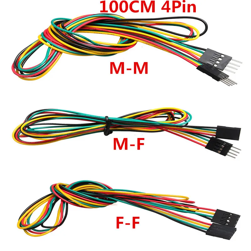 10 шт./лот 4 контакта 100 см штекер/гнездо гнездо Перемычка провода 2 54 мм AWG24 DuPont