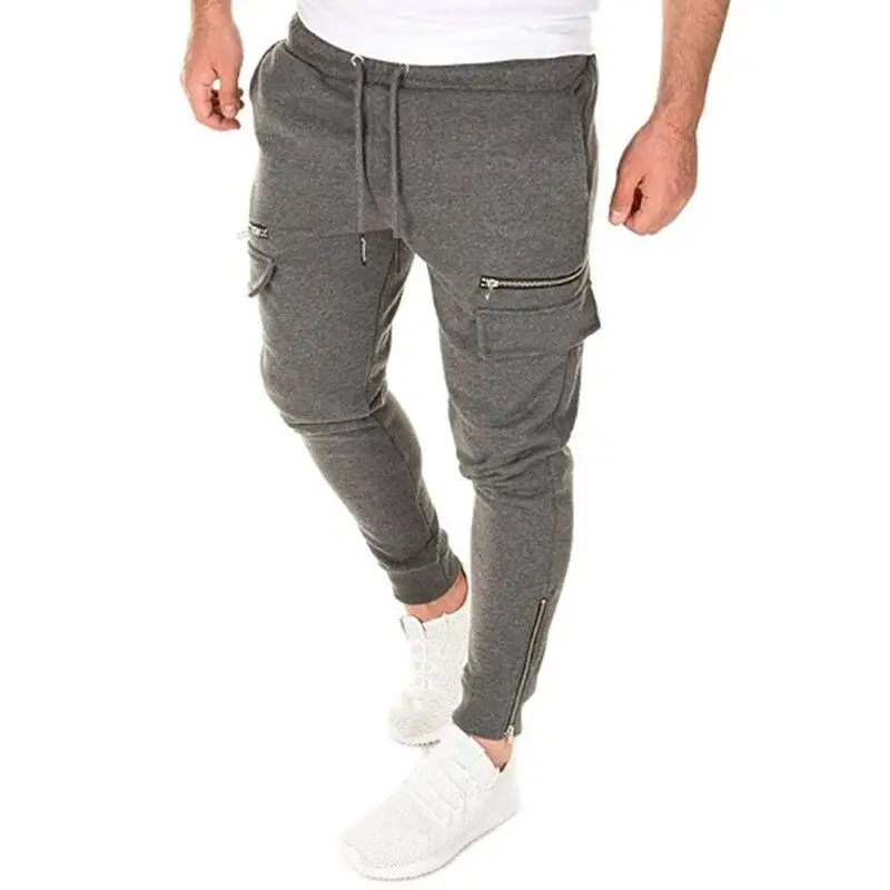 

Men Pants Zip Up Pockets Sweatpants Men Clothing Solid Trousers Sports Sweatpants Joggers Casual Pencil Pants for Men