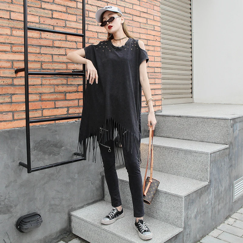 Летние топы 2020 с открытыми плечами размера плюс кисточками в стиле ретро