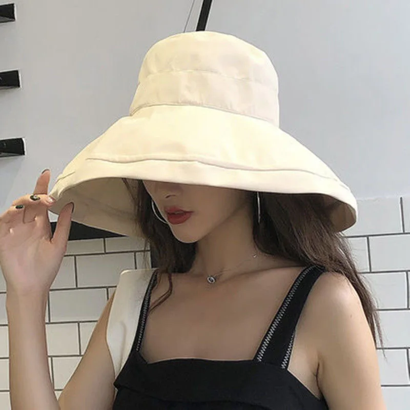 Women Ladies Hat Female Beach Sun Hat Summer Hats Fisherman Cap Wide Brim Sunhat