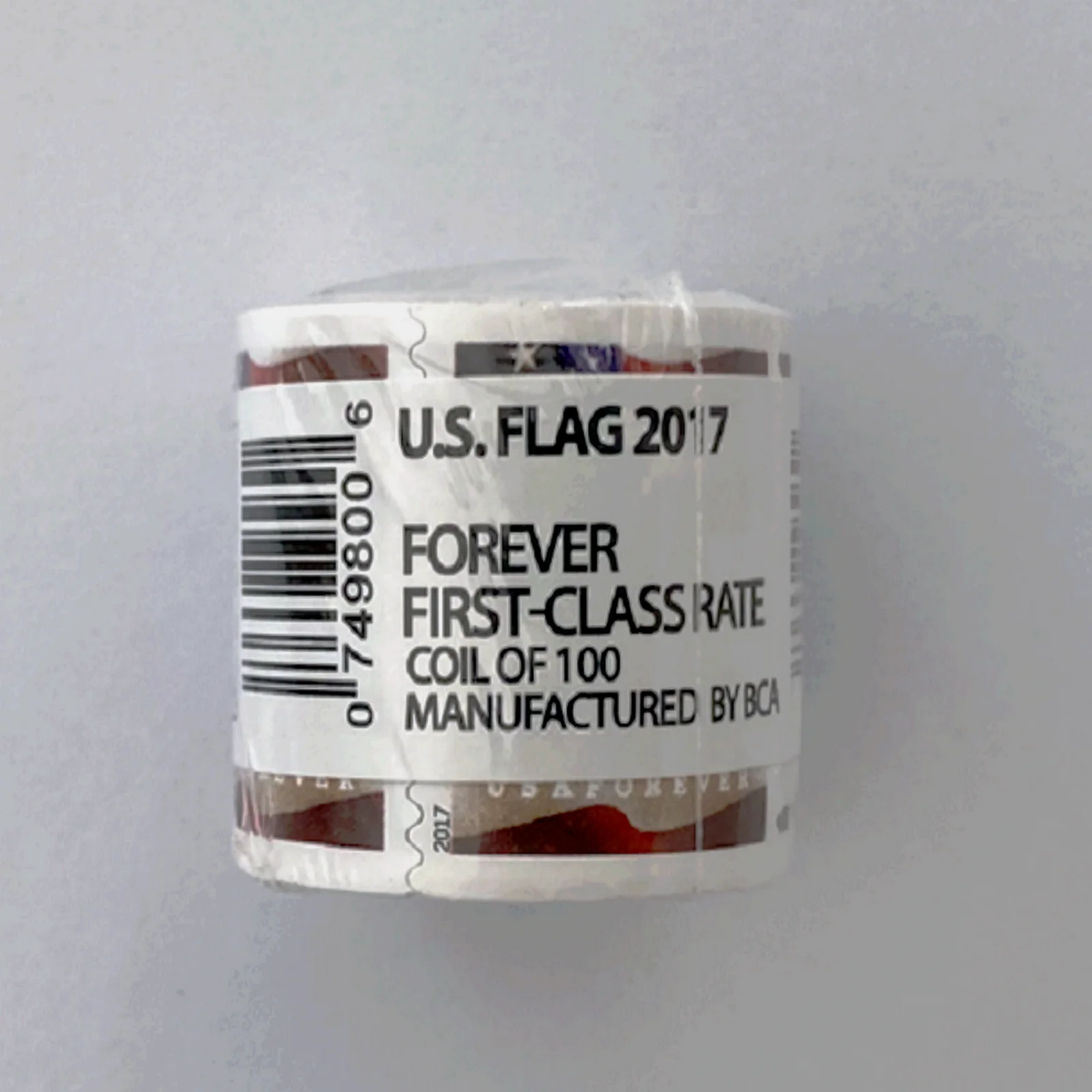 Sellos USPS Forever de primera clase, bobina de sellos postales de bandera de EE. UU. De 100, 2017 (10 rollos de 1000)-1