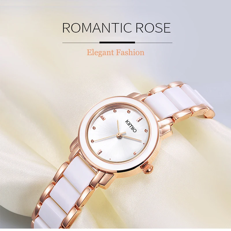 Женские кварцевые часы Kimio браслет из нержавеющей стали с подарочной коробкой -