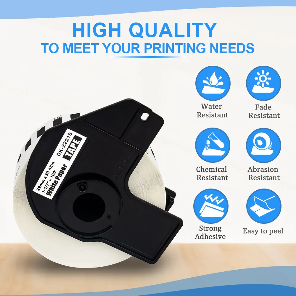Labelwell 5 рулонов фотобумага для Brother DK22210 DK термобумага совместимая с принтером