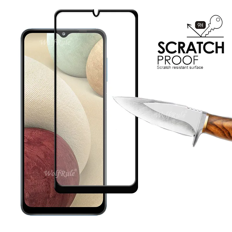 Cristal de cubierta completa para Samsung Galaxy A12, cristal templado para Samsung A31, A41, A02S, A22, M32, M12, A12, cristal de lente-2