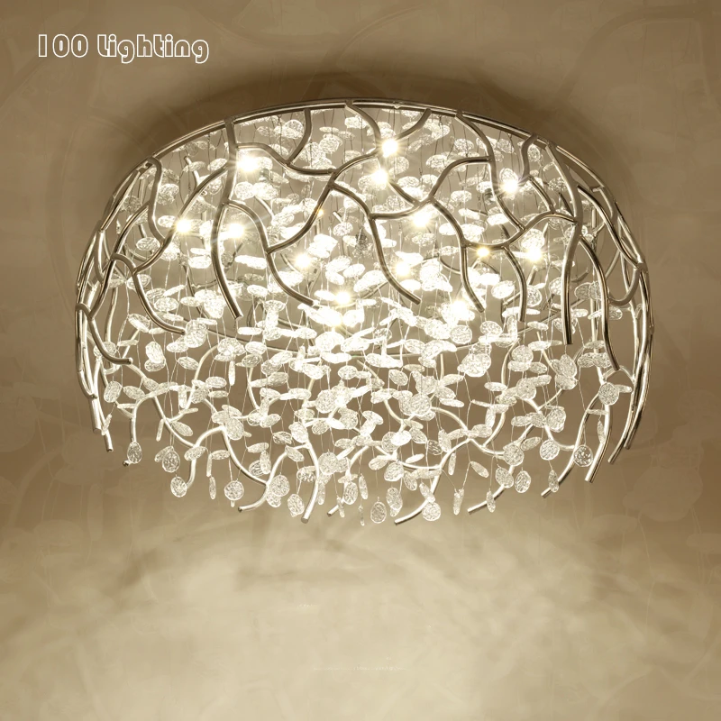 

Modern Chrome Crystal LED Ceiling Light Living room Bedroom Ceiling lamp Stainless Steel Home Lighting Fixtures Remote Control