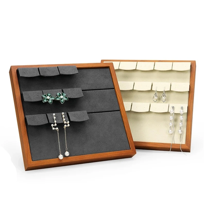 

Earring Display Stand Jewelry Display Tray Ear Stud Holder Rack Storage Case Earring Solid Wood Holder Shelf