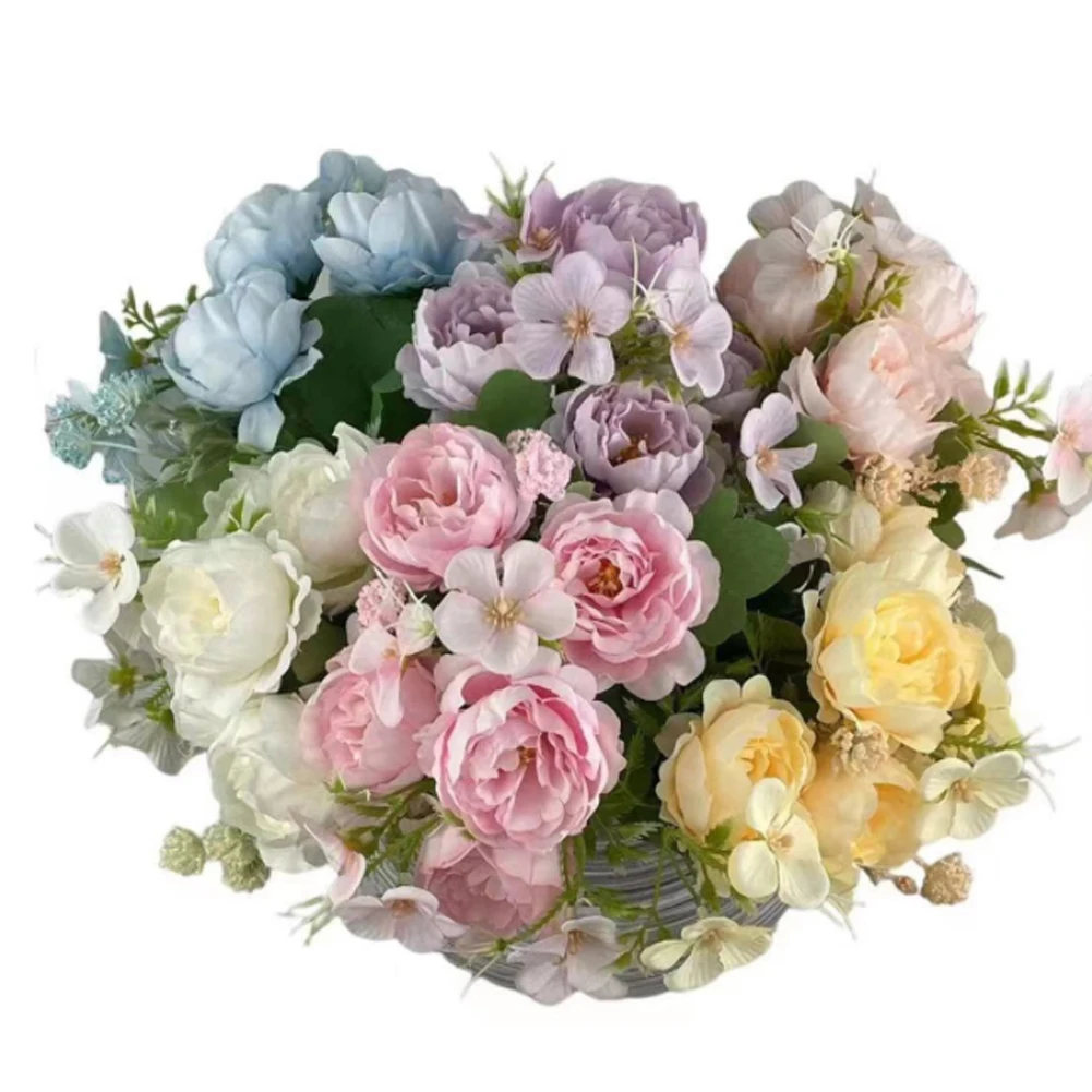 

30cm Artificial Flowers Silk Peony Bonquet 5 Large Heads Fake Flowers DIY Wedding Party Bonquet Decoration Home Indoor Decor