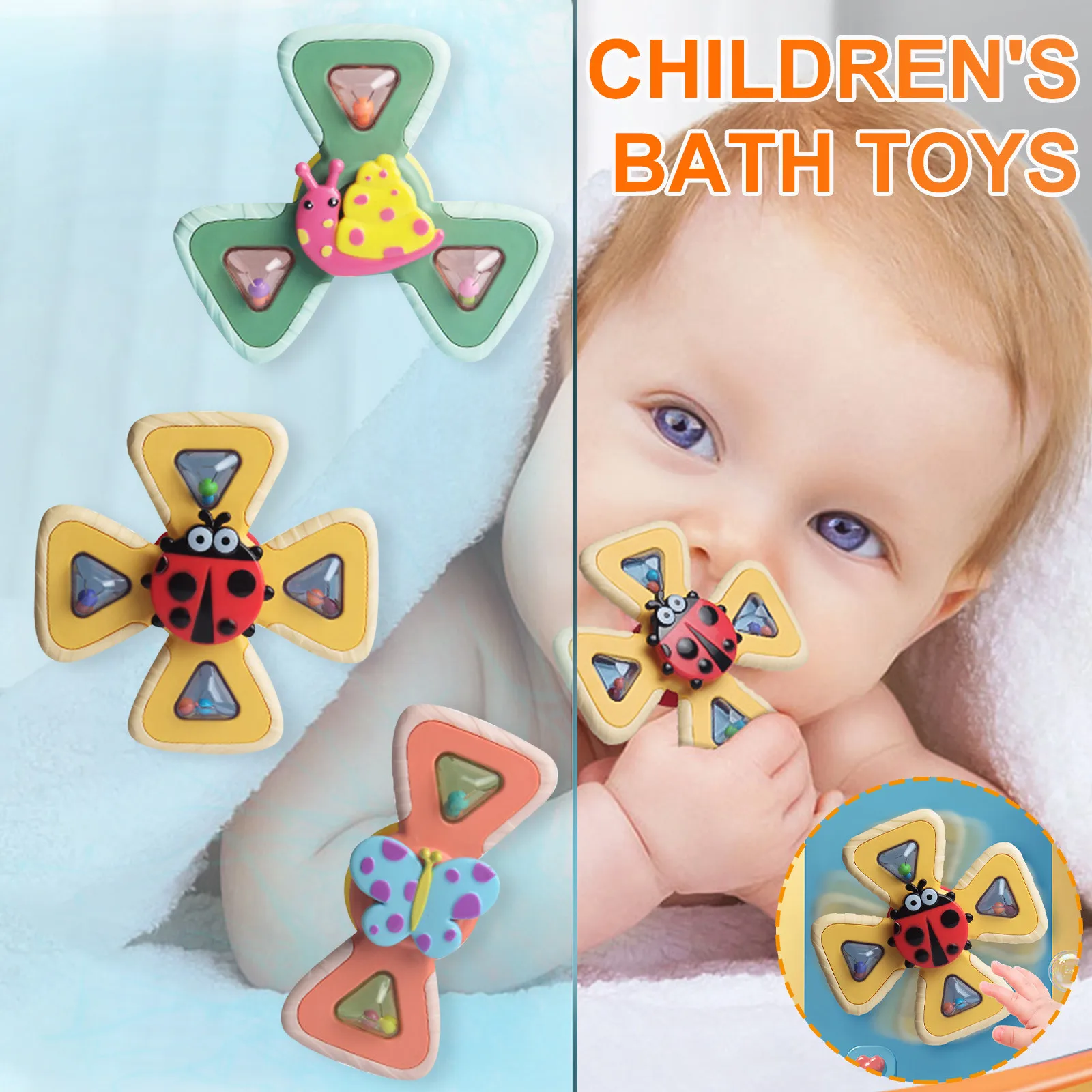 

Spinner Toys Butterfly Cartoon Spinning Suction Toys 3PCS Suction Cup Spinning Top Toy Spinner Toys Bath Toy Goodie Bag fillers