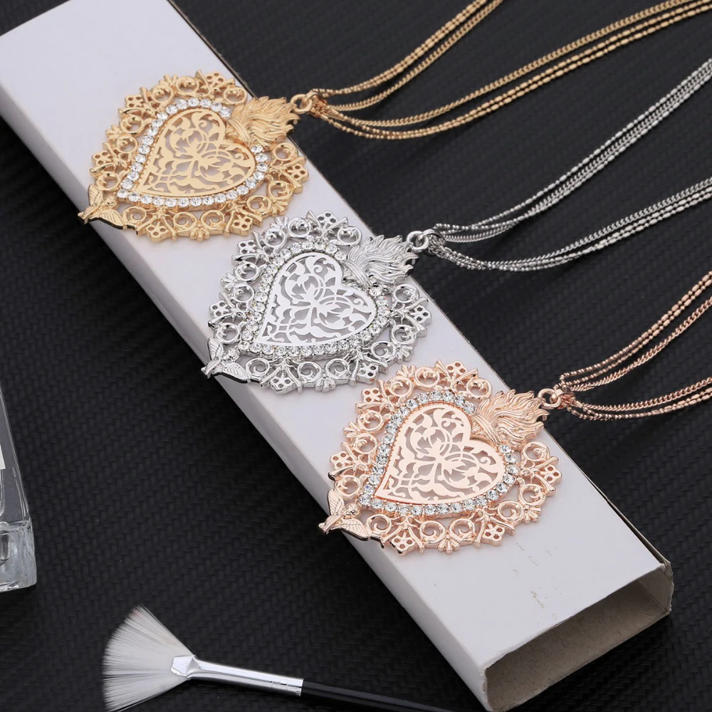 Ожерелье Shefly с подвеской в форме сердца ангела для женщин кубическим цирконием