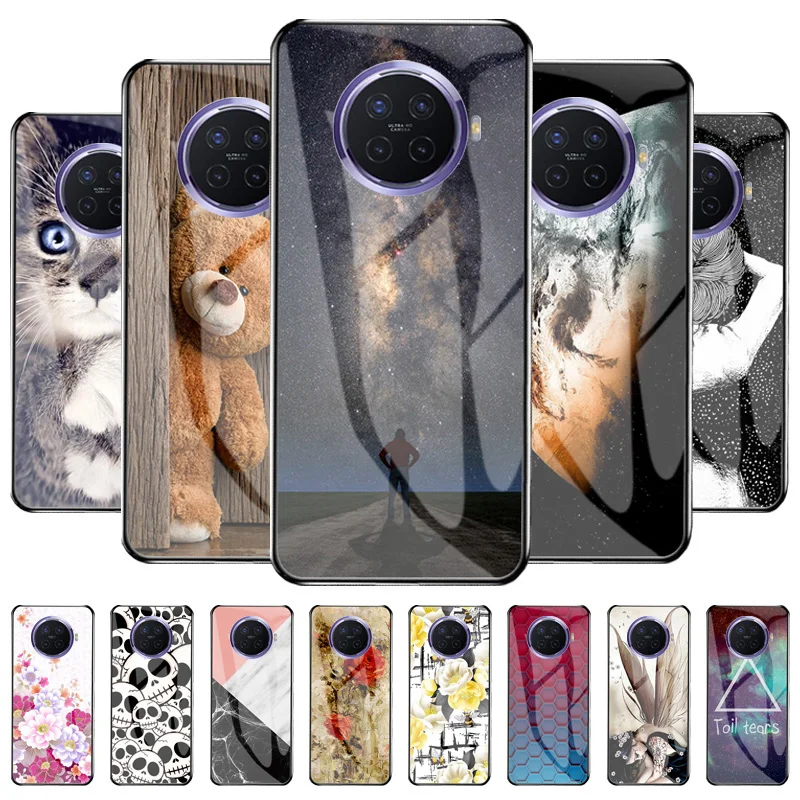 

Cute Case For OPPO Ace 2 Cover Girl Patterned Tempered Glass Etui On OPPO Ace 2 PDHM00 6.55 inch Cases Cat Cartoon Animal Bumper