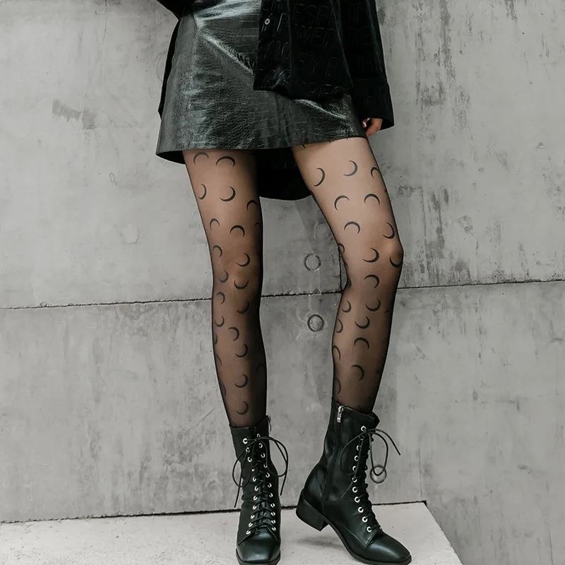 

New Fashion Brand Paris English Alphabet Thin Socks Moon Cold Arbitrary Cut Stockings Women Tights Women Body Stocking