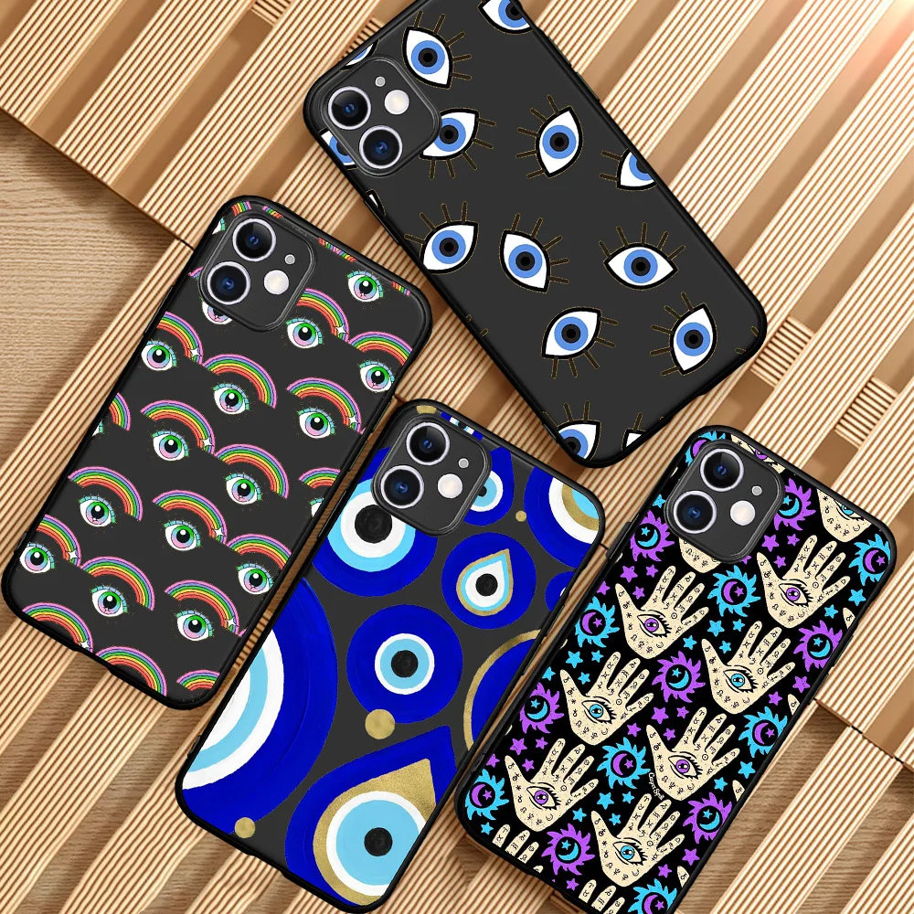 

Fashion Blue Evil Eye Abstract for IPhone 12 Pro Max 5 6 6S 7 8 SE 2020 Plus X XS XR 11 Pro Max Phone Case Cover Funda Coque