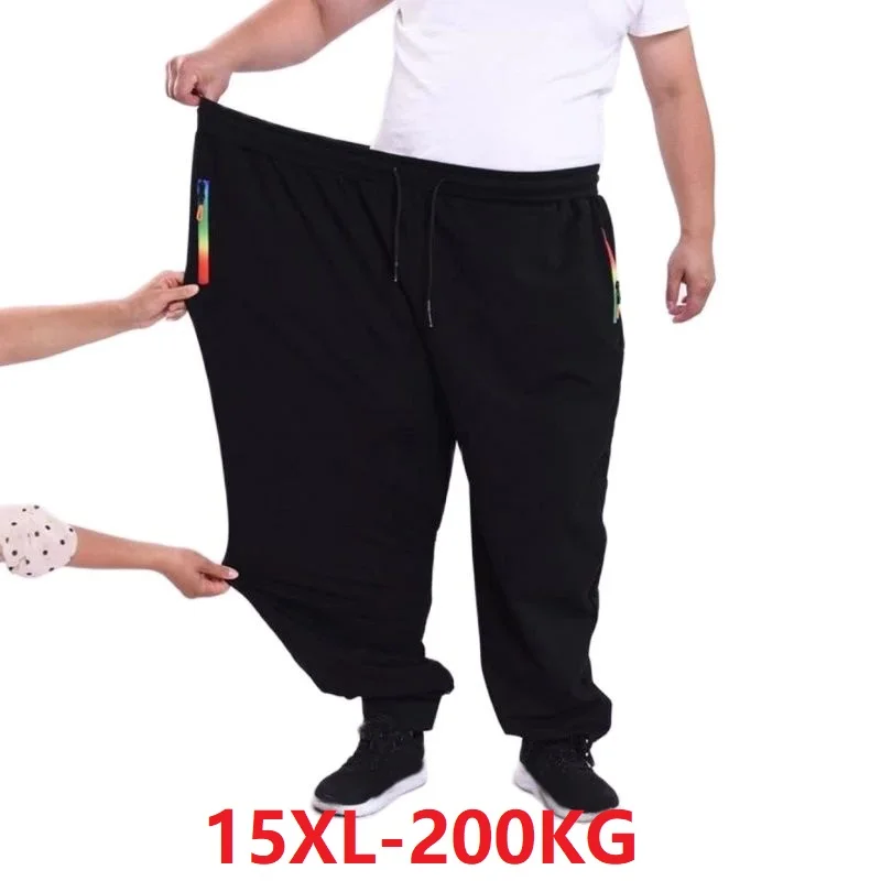 New Men Pants 12XL 10XL 14XL 15XL Elastic Waist Plus Size Sweatpants Loose Casual Big Size Black gray Joggers pencil 200kg 56