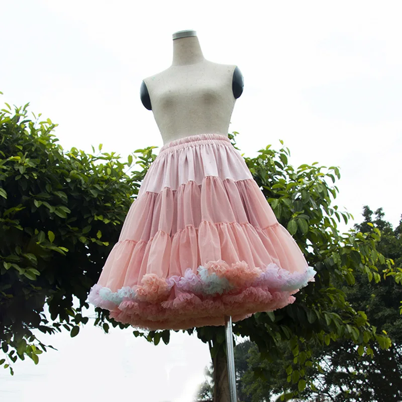 Красочная Радужная юбка пачка для женщин фатиновый костюм балета и танцев