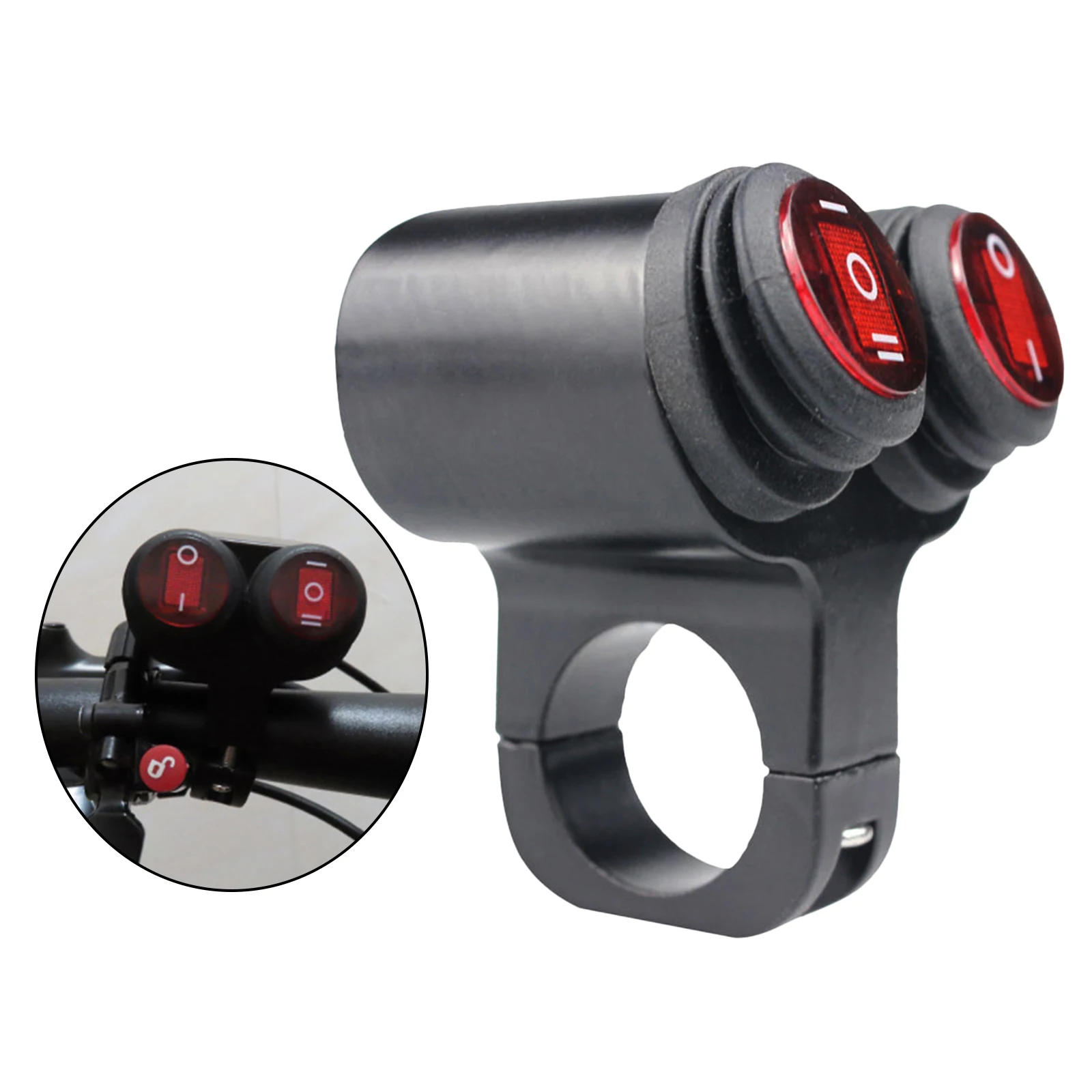 

12V Aluminum Alloy Motorcycle 7/8" 22mm Handlebar Switches Headlight Hazard Brake Fog Lights ON OFF Switches Dual Buttons