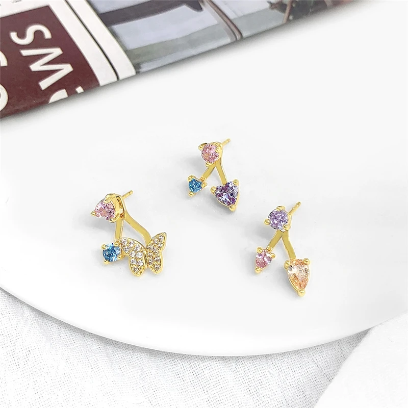 

Женские серьги-подвески с бабочкой и фианитом