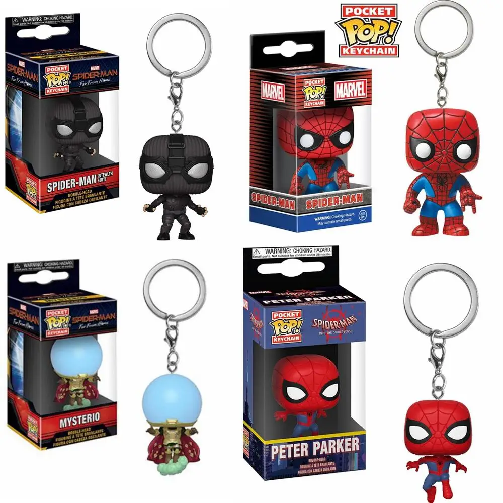 Действие фильм: Spider man вдали от дома Funko поп Карманный Брелок игрушки Marvel супер