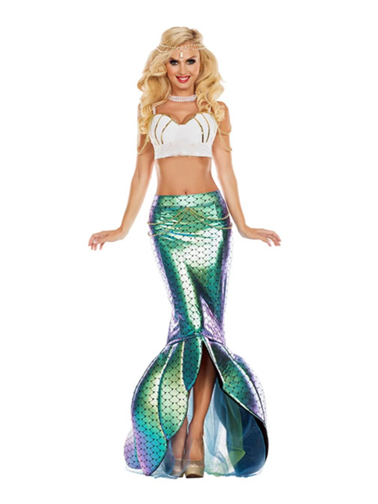 

Sexy Romantic Beauty Mermaid Costumes Adult Women Adult Princess Ariel Sea Maid Stage suit Bra Mermaid Tail Halloween Costume