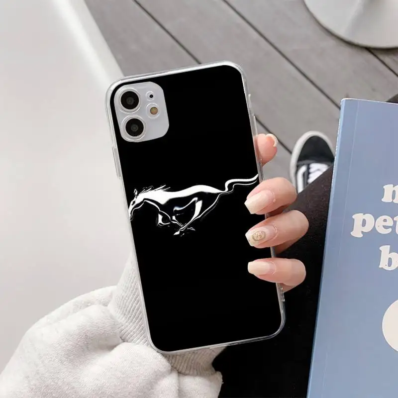 

Gallop Mustang Phone Case For Iphone11 12 Pro Max SE 2020 6s 7 8 Plus X Xs Max Xr Transparent Soft Silicone Cover