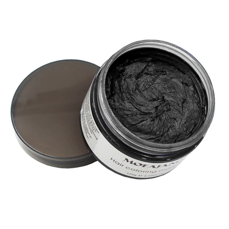 black Mofajang цветной воск для волос, для укладки, помадка серебристого цвета, цвет серый, одноразовые натуральные волосы, сильный гель-крем, краска для волос для женщин и мужчин, 120 г - Цвет: black