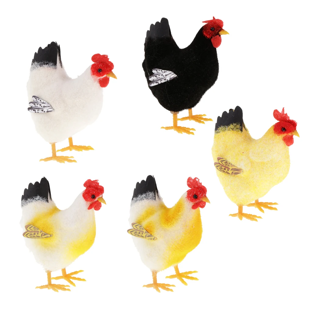 

MagiDeal Chicken Rooster Family Poultry Animal Models Figurine Toy Home Party Decor Ornament