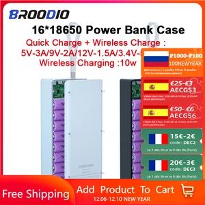 diy 1618650 battery charger box detachable power bank holder case lcd display support wireless charger battery shell storage free global shipping