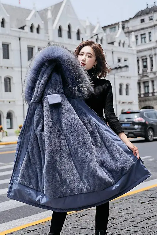 

M-6XL Winter Jacket Women Coat Long Hooded Thick Warm Cotton Padded Jacket Winter Fur Parka Plus Size Overcoat Women Basic Coats
