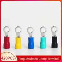 420pcsbox ring insulated crimp terminal electrical wire connector rv1 25 3 1 25 4 2 4 2 5 3 5 5 3 5 6 5 5 5 5 5 6 cable ferrule