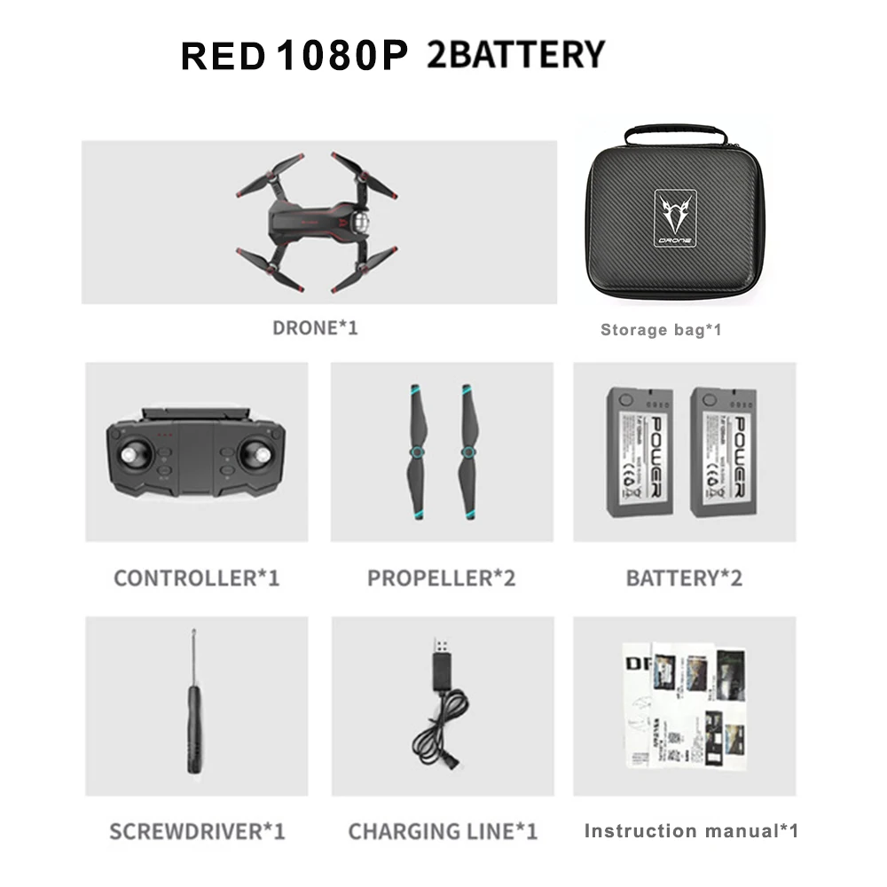 1080P 2B RED BAG S20W селфи Дрон 4K HD Gimbal Двойная камера Wi-Fi FPV Gesture фото оптический поток Профессиональный Радиоуправляемый квадрокоптер вертолет Дрон - Цвет: 1080P 2B RED BAG
