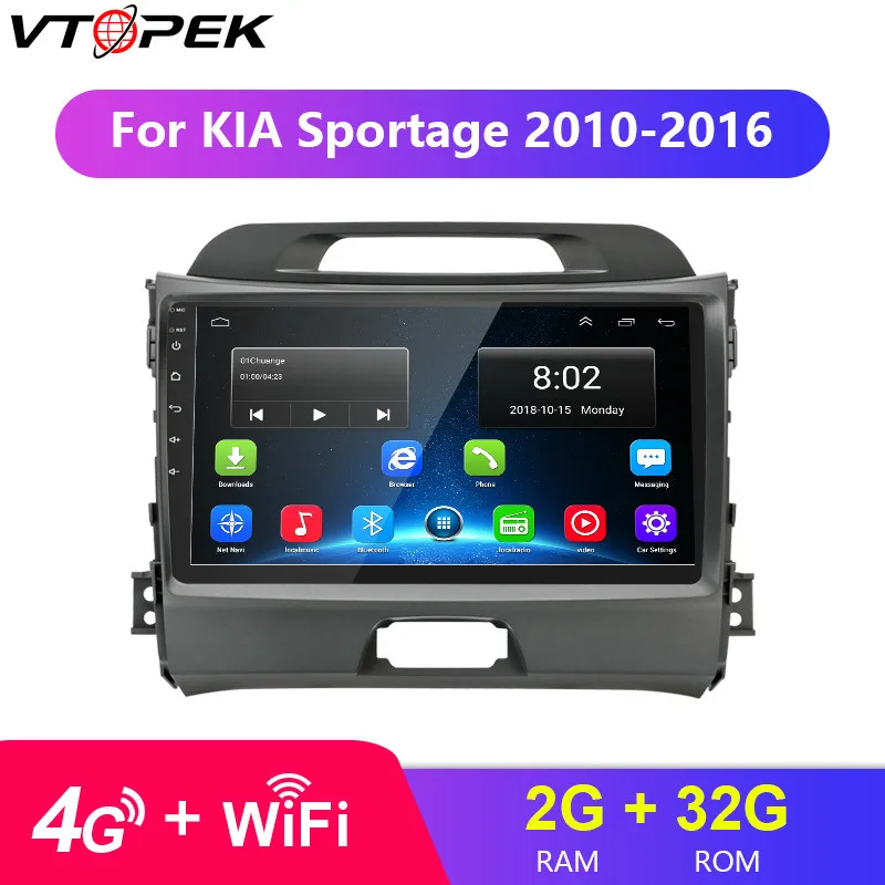 Автомобильный радиоприемник Vtopek 4G WIFI 9 &quotRDS DSP для KIA Sportage 2010 2016 Android сенсорный