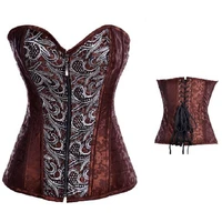 front zipper corset steampunk gothic overbust steel boned corsets and bustiers sexy corsage women waist trainer