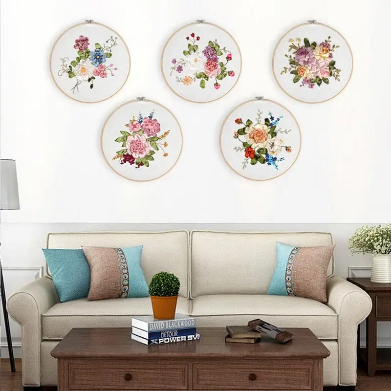 

Новинка 2020 г., DIY вышивка маслом, рукоделие, рукоделие, начинающая лента, окрашенная, украшение для дома, набор игл для вышивания