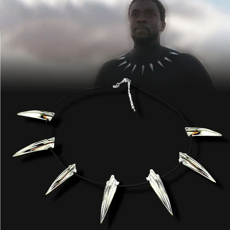 

Disney Marvel Movie Black Panther Necklace European and American Men's Spike Necklace Clavicle Chain