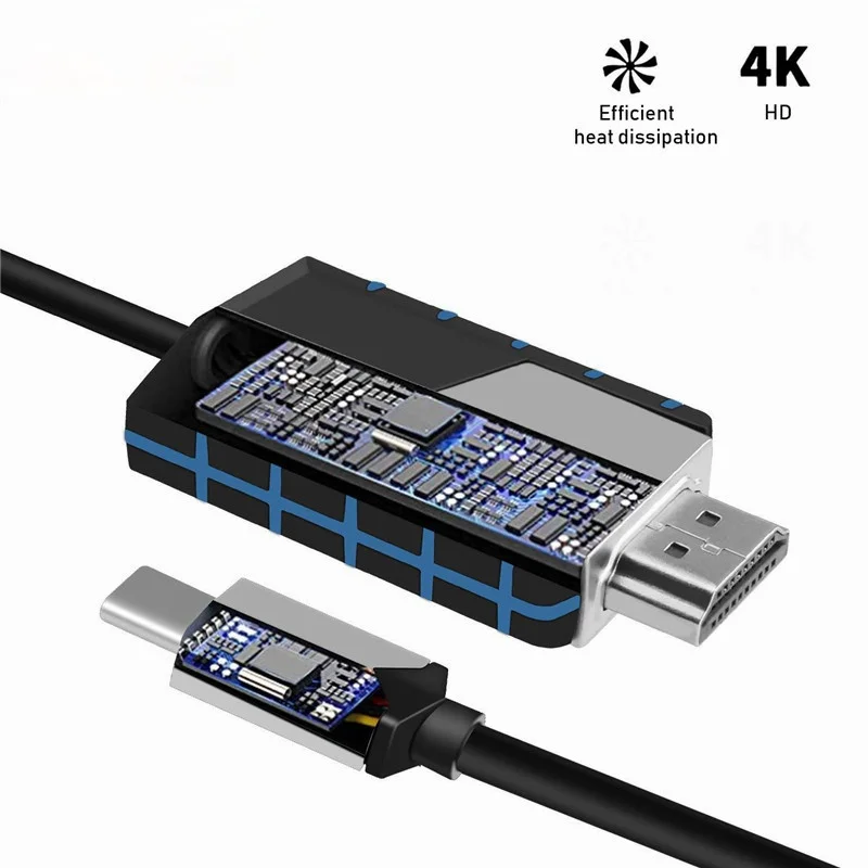 4K Full HD Type C к HDMI кабелю TC03 мгновенное проекционное подключение сотового телефона