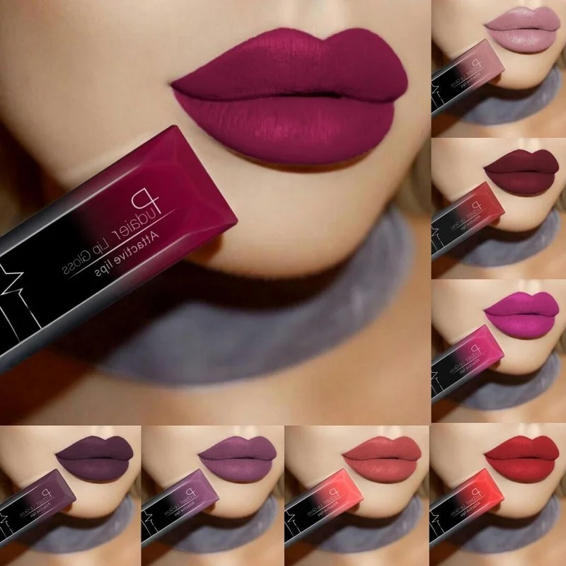 

Nude Matte Velvet Glossy Lip Glos Lipstick Lip Balm Sexy Red Lip Tint 21 Colors Women Fashion Makeup Long Lasting Christmas Gift