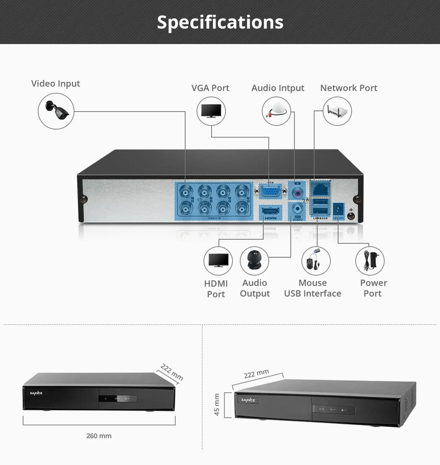 Система видеонаблюдения SANNCE 8 каналов 1080P Lite DVR камер 2.0MP|Система наблюдения| |