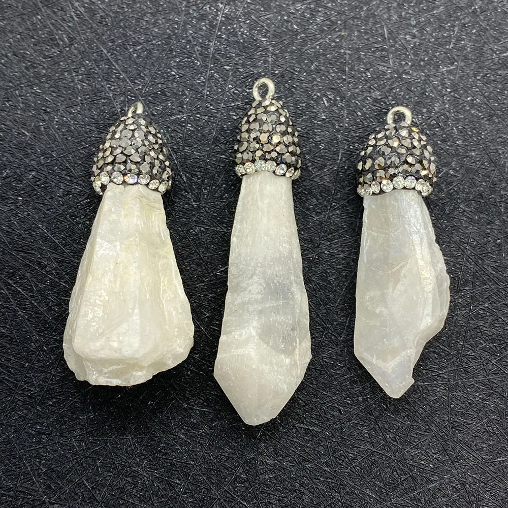 1 шт. Подвеска из натурального камня неправильной формы алмазная оправа кристалл