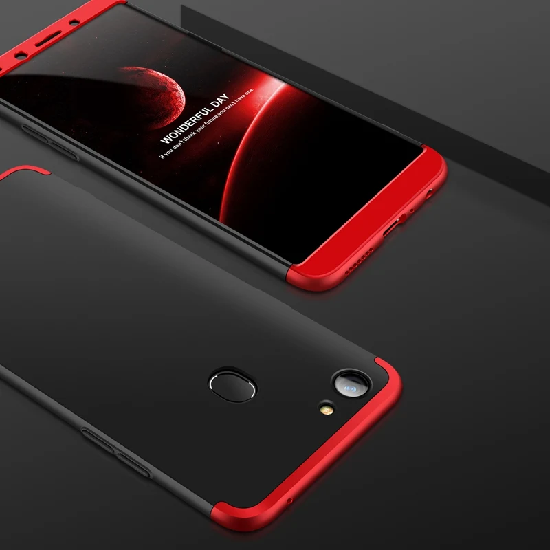 Red and Black UPaitou полный чехол s для OPPO F5 чехол Роскошный 3 в 1 жесткий чехол для OPPO F5/A73 задняя крышка для телефона - Цвет: Red and Black
