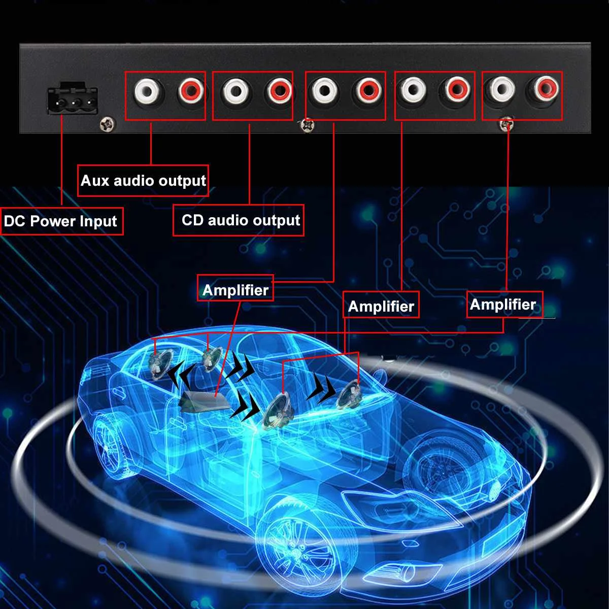 SK-779 Car Home Audio Power Amplifier 7 Channel 12V Digital Amplifer for Cars Subwoofer | Автомобили и мотоциклы