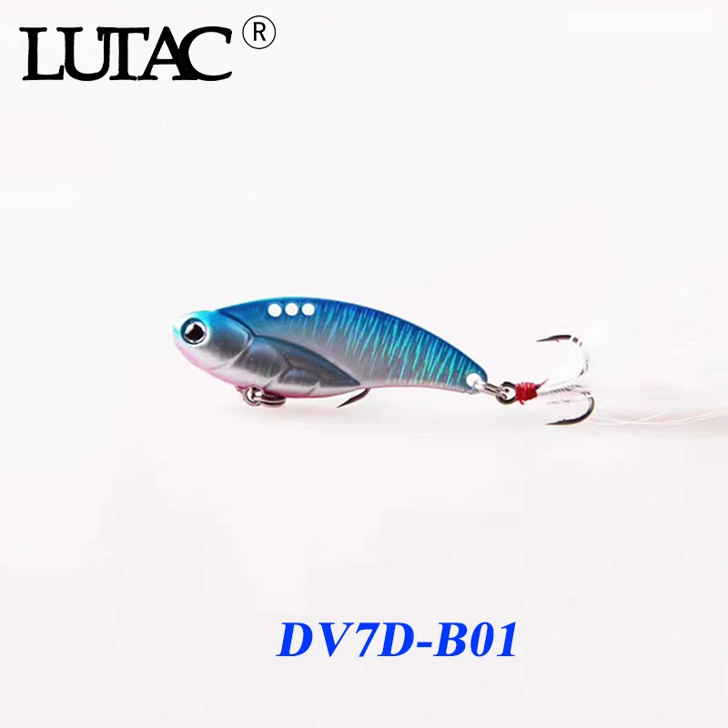 

LUTAC Top Sale 55mm 7g DV7D VIB Fishing Wholewater ABS Hard Lure 3D Eyes Metal Sinking Bait Treble Hook Artificial Gear